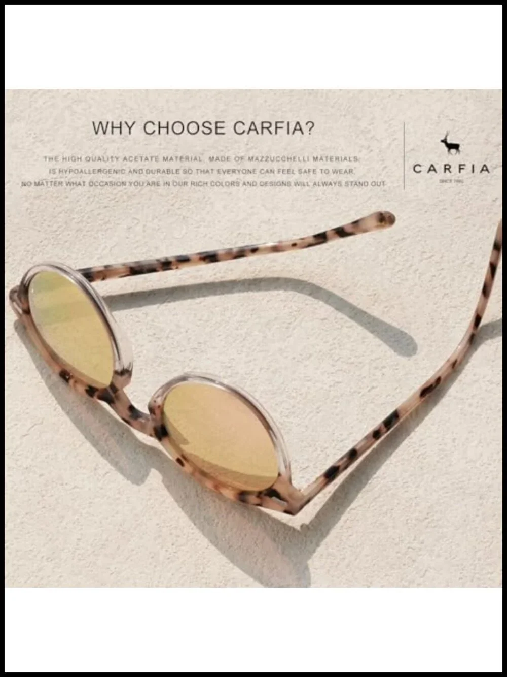 Retro Polarized Acetate Sunglasses for Women UV Protection Classic Round Shades